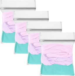 4 Stuks Kleine Wasnetjes met Rits, Duurzaam en Herbruikbaar voor de Wasmachine, Ideaal voor Delicate Was zoals Hemden, Ondergoed en Sokken - 30 x 40 cm | Voorkomt Vervorming en Vouwen, Perfect voor Truitjes en Kousen — thumbnail 1