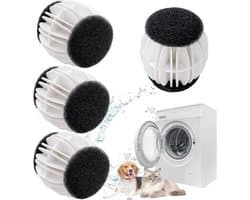 Wasballen voor wasmachine - 4 stuks - Anti haar - Drogerballen - Ook geschikt voor dierenharen - Sneller droog - Anti-kreuk - Haarvanger Wasbollen - Anti Haar Droogballen