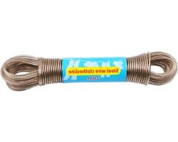 Waslijn Touw - Drooglijn Outdoor - Kleding Drogen - Sterke Staalkern - 20 Meter - Transparant