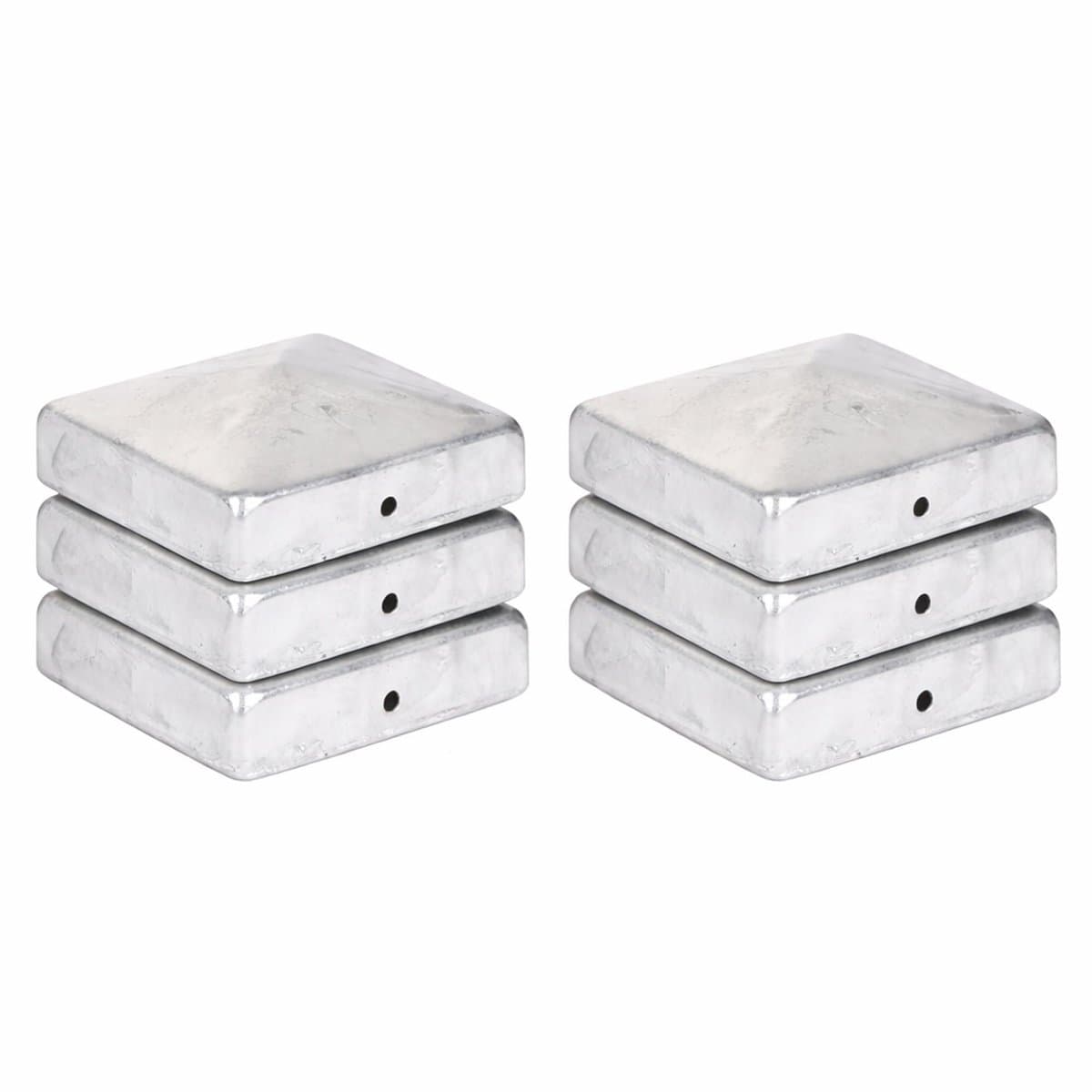 6 x paalkap piramide 71 x 71 mm - thermisch verzinkt staal — afbeelding 1