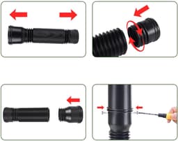 Flexibele Regenpijpverlenging Voor De Dakgoot - Uitschuifbare Dakgootafvoerbuis - Verstelbare PE Afvoerslang Voor Putdeksels — thumbnail 4
