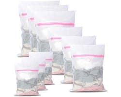 Wasnetten set van 9 stuks, herbruikbare waszakken voor bescherming tegen vervorming en kreukels, ideaal voor het scheiden van kleding, ondergoed en schoenen