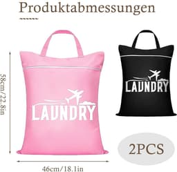 Dailygoods- Waszak Waterdicht - Waszakken voor Wasgoed - Reiswaszak - Opvouwbaar - Lichtgewicht - Ritssluiting — thumbnail 3