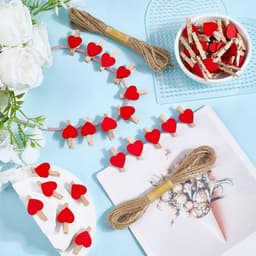 Dailygoods - Houten Wasknijpers - Mini Hart Clips - Schattige Decoratie - Rood - Herbruikbaar - Doe-het-zelf Ambachten - Bruiloft Feest — thumbnail 3