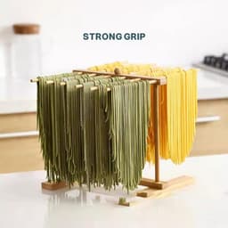 Dailygoods- Pasta Droger Vouwbaar - Houten Droogrek - 12 Stangen - Compact Design - Ideaal voor Verse Pasta - Hoogwaardige Bamboe - Pasta Rek — thumbnail 4