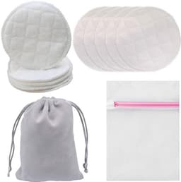 10 stuks borstvoedingsinzetstukken, wasbaar, van biologisch bamboe, met waszak, borstvoedingsinzetstukken, herbruikbaar, verpleging, anti-allergeen, beha's — thumbnail 1