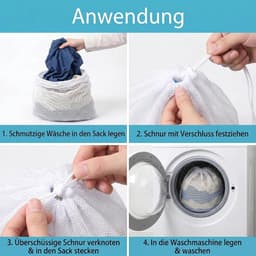 Set van 2 Waszakken 70x90cm, Fijne Mesh Wasnetten met Trekkoord voor Kleding, Beddengoed en Speelgoed, Herbruikbare Waszakken voor de Wasmachine — thumbnail 2