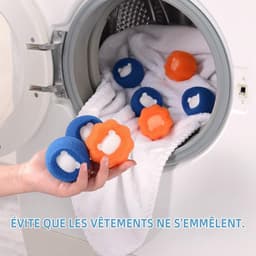 8 stuks Wasmachine Wasbal - Drogerballen - Droger Ballen Haarverwijderaar voor Wasdrogers & Wasmachine - anti-klit en gemakkelijk schoon te maken - Haarvanger Wasbollen - Anti Haar Droogballen - wasmachine-schrobballen - Wasdrogerballen — thumbnail 5