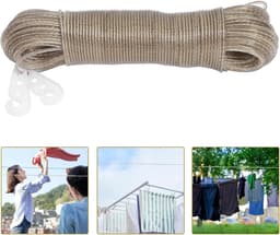 Waslijn voor buiten - Touw voor drogen - Kleding drogen - Stalen kern - 50 meter - Transparant — thumbnail 3