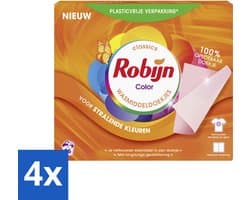 4 x Robijn Classics - Color - Wasmiddeldoekjes - 16 Wasstrips - Wasmiddel - Wasstrips - Kleurwas - Wasverzorging - Wasmiddelen