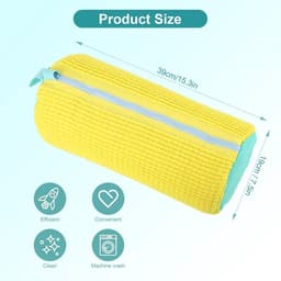 Wasnetjes met ritssluiting - Wit - 35 x 30 cm - Synthetisch Vezelnet - Voor Schoenen in de Wasmachine — thumbnail 5
