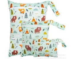 Wasnetjes met ritssluiting - Blauw - 25 x 20 cm - Waterdichte Herbruikbare Natte Zak - Voor Reizen en Zwemkleding