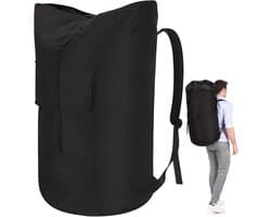 SnelShoppen - XXL Travel Laundry Bag 115L Vuilwaszak met 2 Gevoerde Schouderbanden Waterproof Opvouwbare Waszak voor Vakantie, Camping, en Thuisgebrui