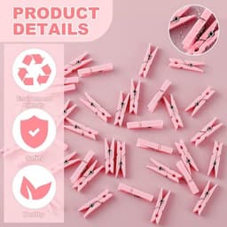 Mevrouw Jones 50 stuks babyborstel wasknijpers, spelletjes voor meisjes, kunststof wasknijpers met waterdichte tas, mini wasknijpers, grote verpakking, doe-het-zelf knutselwerk — thumbnail 5