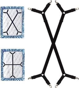 2 Pcs Sheet Support Straps Long Adjustable Bed Sheet Clips Adjustable Cross Tensioners for Fitted Sheet Compatible - ShopVlot — thumbnail 1