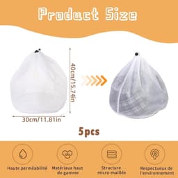 Solidchoice - Set van 5 Wasnetten voor Delicate Kleding — thumbnail 5