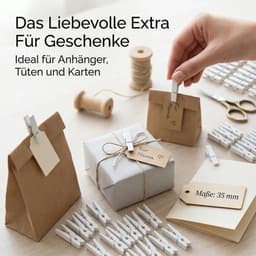 Wasknijpers Mini - Houten Wasknijpers - Knutselen - Fotoklemmen - Cadeauzakjes - 50 Stuks - Natuurlijk Hout - Mini-clips — thumbnail 2