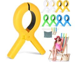 Solidchoice - Set van 8 Strandhanddoek Klemmen, Grote Klemmen in 4 Kleuren