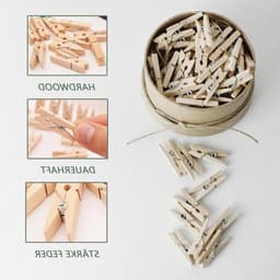 Decoratieve Houten Mini Kledingknijpers 2.5 cm / 3 cm - Set van 50 Kleine Knijpers voor Foto's en DIY Projecten — thumbnail 5
