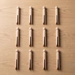 Houten Wasknijpers - Knutselclips - Foto's Ophangen - Veerloos Mechanisme - 12 Stuks - Lichtbruin — thumbnail 3