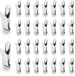 Clips - 30 Stuks - Mini-metalen klemmen - Hangende krokodillenklemmen - Geschikt voor kleding, foto's, gordijnen, badkamer - 4×1.3cm - Zilver — thumbnail 1