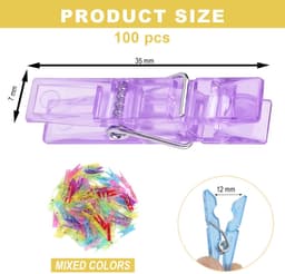 Solidchoice- Wasknijpers Mini - 100 Stuks Transparante Clips - Fotoclips - Kleine Klemmen - Decoratieve Clips - Breekbestendig Plastic — thumbnail 4