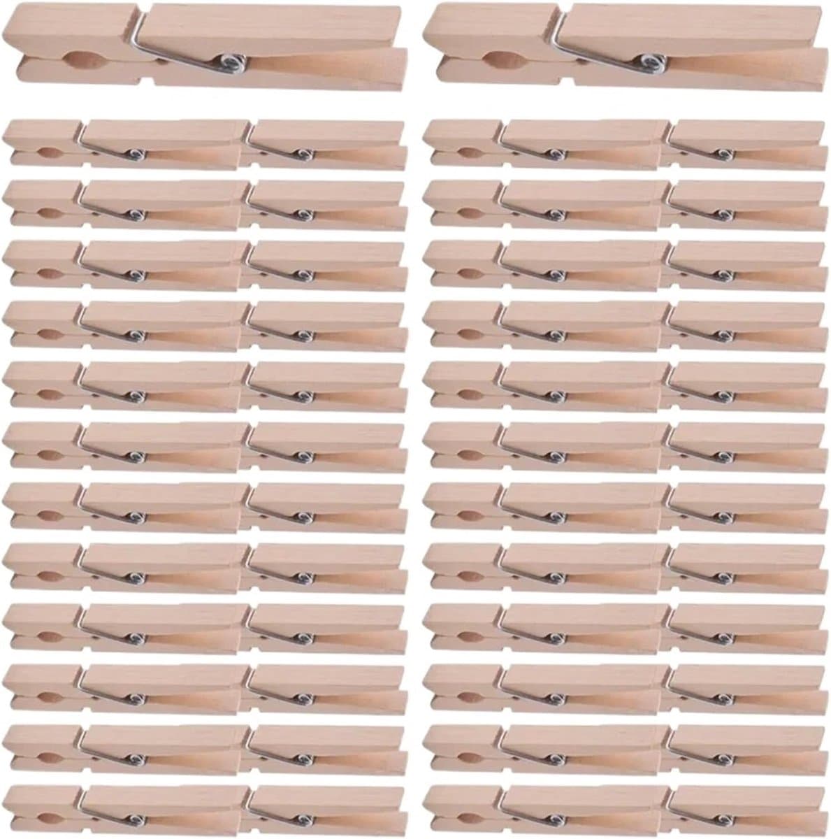 Houten wasknijpers - Kleine clips - Kleding drogen - Multifunctioneel gebruik - 400 stuks - Houtkleur — afbeelding 1