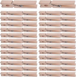 Houten wasknijpers - Kleine clips - Kleding drogen - Multifunctioneel gebruik - 400 stuks - Houtkleur — thumbnail 1