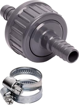Terugslagklep Set - Afvoerklep Waterslot - Voorkomen Water Terugstroming - Inclusief Slangklemmen - 21 mm - Grijs — thumbnail 5