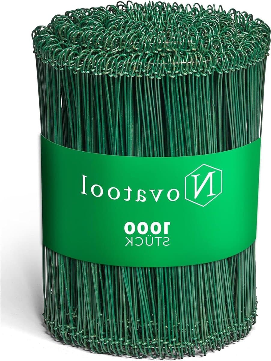 Zaksluitingen met coating - Binddraad sluitingen - Zakken afsluiten - Groen gecoat koperdraad - 14 x 200 mm - Groen — afbeelding 1