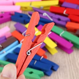 Houten Wasknijpers - Kleding Pins - Foto's Ophangen - Milieuvriendelijke Verf - 100 Stuks - Gekleurd — thumbnail 4