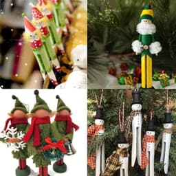 Houten Knijpers - Poppennaalden Knutsel - Creatief Knutselen - Natuurlijk Materiaal - 50 Sets - Houtkleur — thumbnail 3