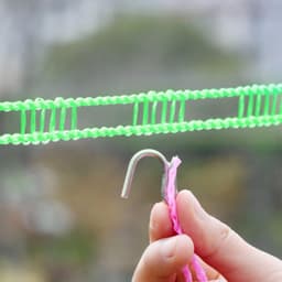 Waslijn - Drogere Koord - Buiten Drogen - Windproof Ontwerp - 8 Meter - Blauw Roze Groen — thumbnail 2