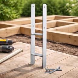 Paaldragers Thermisch Verzinkt - Grondankers H-anker - Tuinconstructies Verankeren - Stevige H-constructie - 91 x 600 mm - Zilverkleurig — thumbnail 2