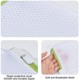 Waszak Set van 8 - Delicate Mini-Wasmachine Zakken - Fijnmazig Polyester - Opbergzakken met Ritssluiting - 12 x 12 cm - Voor Lingerie en Ondergoed - Waszakken — thumbnail 2