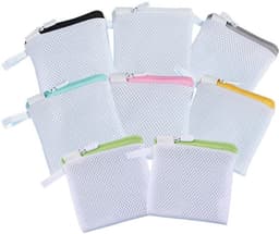 Waszak Set van 8 - Delicate Mini-Wasmachine Zakken - Fijnmazig Polyester - Opbergzakken met Ritssluiting - 12 x 12 cm - Voor Lingerie en Ondergoed - Waszakken — thumbnail 1