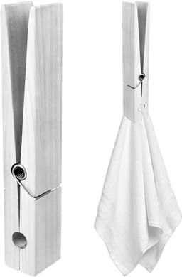 Houten Wasknijpers - Handdoek Clips - Handdoeken Ophangen - Gigantisch Formaat - 30 cm - Hout — thumbnail 1