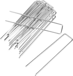 SnelShoppen - 50 Stuks Robuuste Gegalvaniseerde U-vormige Nagels voor Onkruidbestrijding, Ideaal voor Tuin, Grondankers, Hard Staal, Gemakkelijk te In — thumbnail 1