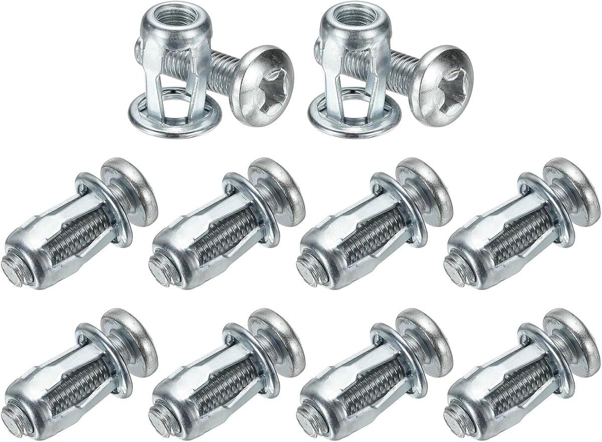 METERXITY 10-pack M8 x 21 holle deurankerset, bloemblaadjesmoeren uitbreidingsschroef krikmoer voor holle wand/aluminium bekleding/stalen buizen/ijzeren platen/kunststof panelen [zilverkleurig] — afbeelding 1