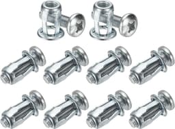 METERXITY 10-pack M8 x 21 holle deurankerset, bloemblaadjesmoeren uitbreidingsschroef krikmoer voor holle wand/aluminium bekleding/stalen buizen/ijzeren platen/kunststof panelen [zilverkleurig] — thumbnail 1