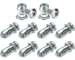 METERXITY 10-pack M8 x 21 holle deurankerset, bloemblaadjesmoeren uitbreidingsschroef krikmoer voor holle wand/aluminium bekleding/stalen buizen/ijzeren platen/kunststof panelen [zilverkleurig]