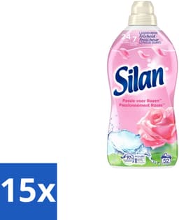 15 x Silan – Wasverzachter – Classic Pink Passie voor Rozen – 1144 ml - Wasverzachter - Roze Geur - Wasgoed Verzachter - Kleding Verzachter - Statische Elektriciteit — thumbnail 1
