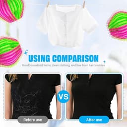 Anti-haren wasmachine, 8-delige set haarvangers voor de wasmachine, herbruikbare haarverwijderaar voor dierenharen, wasbal, anti-haren wasmachinebal voor kleding en beddengoed (rood) — thumbnail 2