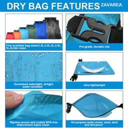 Waterdichte Droge Tassen, Droge Zak, Draagbare Combo-etui, Snorkeltas, Drijftas voor Reizen, Driften, Zwemmen, Snorkelen, Kamperen, Fietsen, Vissen, Kajakaccessoires — thumbnail 4