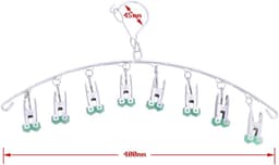 2 stuks Drogen Hanger,Roestvrij Staal Drogen Rack,Drip Hanger Met 8 Pegs voor Ondergoed Sokken BH Panty Handschoenen, Winddicht, Opvouwbaar Draagbaar, Snel Verwijder Kleding uit Hanger, Groen — thumbnail 5