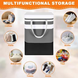 Opvouwbare Wasmand, Grote Wasmand met Handvat, Waterdichte Wasmand voor Vuile Kleding, Wasmanden voor Wasgoed, Slaapkamer, Badkamer, Studentenkamer, Opbergruimte voor Kleding, Beddengoed — thumbnail 5