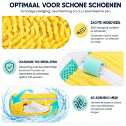 Schoenwaszak – 2 Stuks – Waszak voor Schoenen – Wasmachine & Droger – Voor Sneakers & Tennisschoenen – Herbruikbaar – Geel — thumbnail 2