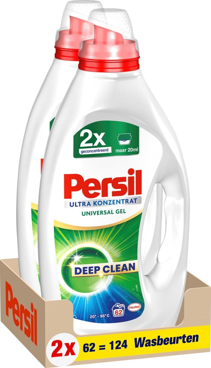 Persil Vloeibaar Wasmiddel - Ultra Concentrated Universal - Witte & Gekleurde Was - 2 x 62 wasbeurten | 124 wasbeurten | Voordeelverpakking — afbeelding 1