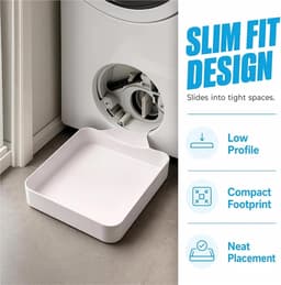 Lekbak wasmachine - 3 stuks - 17,8 ×17,8cm - Lekbak voor Wasmachine en Vaatwasser - Opvangbak - universele wasmachine lekbak - Wasmachine opvangbak - afvoerbak - wateropvangbak voor kelder, woning, camper - wit — thumbnail 3