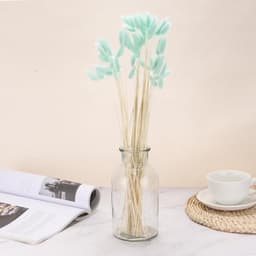 Gedroogde bloemen, konijnen, staarten, pampasgras, 45 cm, mini lagurus ovatus boeket voor thuis, bloemendecoratie, cyaan — thumbnail 2